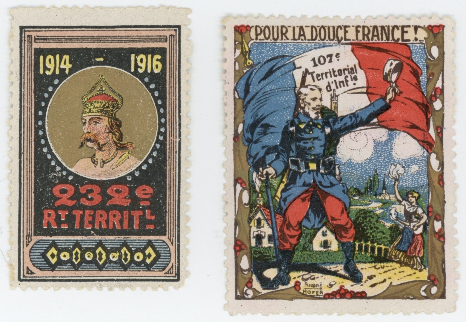 FR0423 VIGNETTE MILITAIRES: 1er Bat.Territorial - Chasseurs a pied EUR